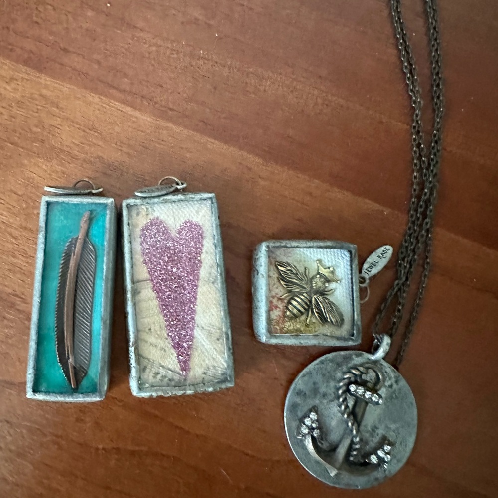 Jewel Kade anchor necklace and 3 necklace charms